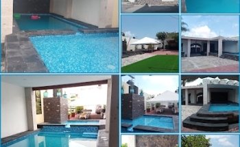 Terraza con alberca Villa Marfel