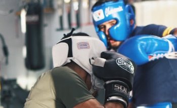 Two gloves boxing gym