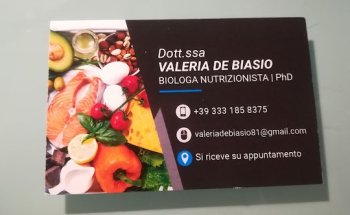 Dott.ssa Valeria De Biasio, PhD Biologa Nutrizionista