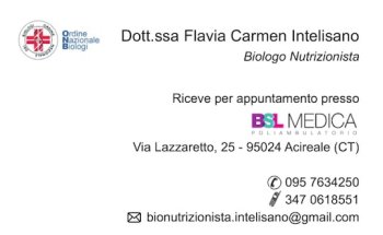 Dott.ssa Flavia Carmen Intelisano - Biologo Nutrizionista