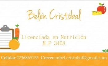 Lic. Belén Cristóbal, Nutricionista