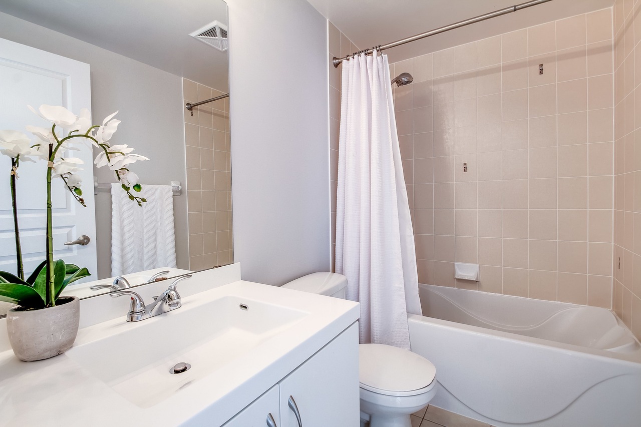 En esta imagen, podemos ver un cuarto de baño cuyo espacio está muy bien aprovechado